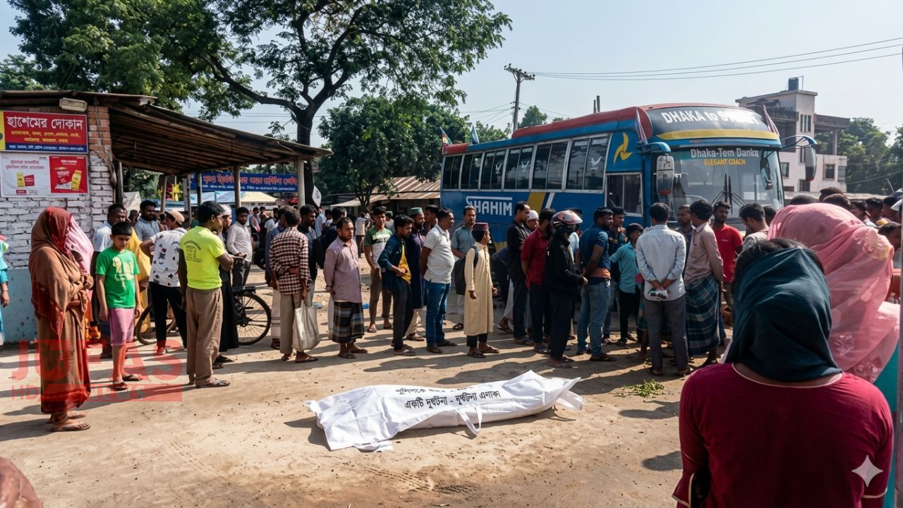পঞ্চগড়ে যাত্রী তোলার সময় নিজের বাসে পিষ্ট হয়ে সুপারভাইজার নিহত