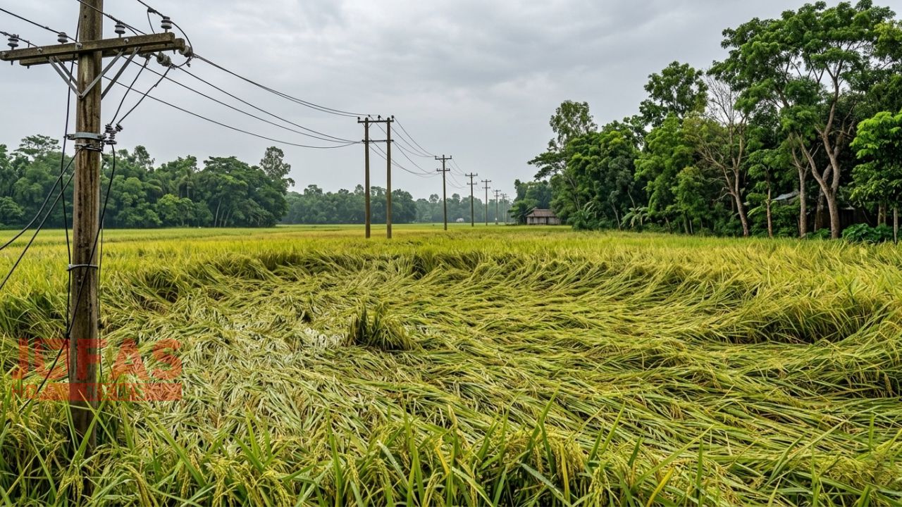 পীরগঞ্জে কালবৈশাখীতে মাঠের পর মাঠ বোরো ধান লন্ডভন্ড, বিপাকে কৃষকরা!