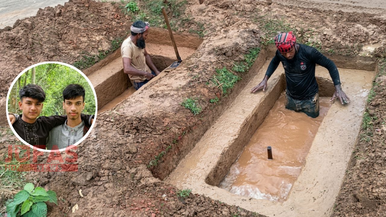 শৈশবে একসাথে খেলাধুলা, শেষযাত্রাতেও পাশাপাশি দুই বন্ধু অহিদ ও মাসুদ