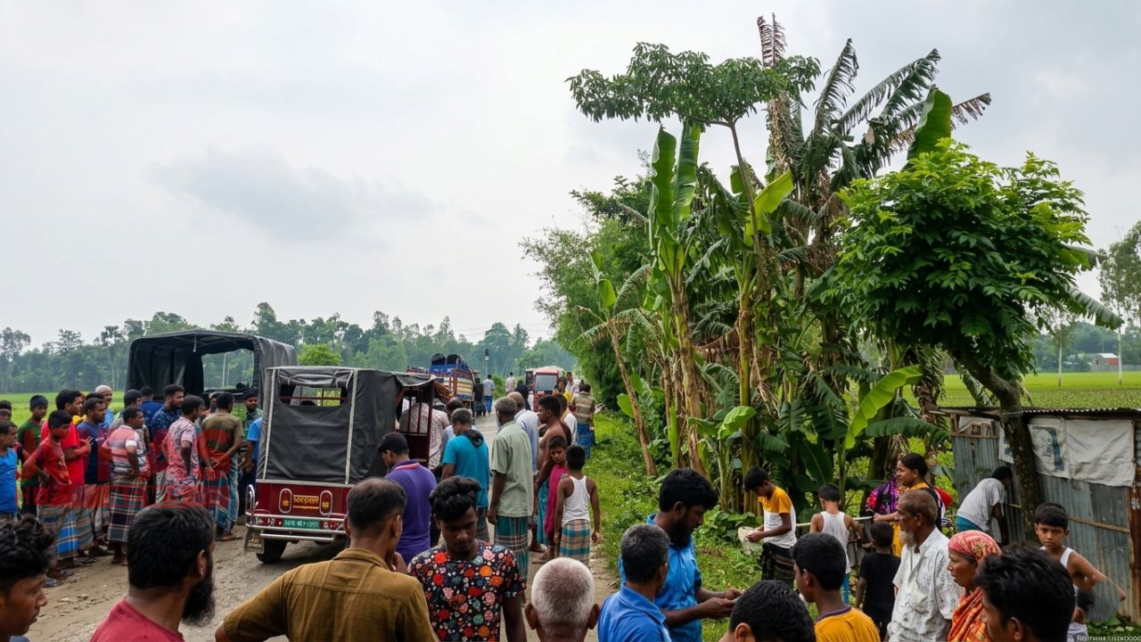 রাজারহাটে পিকআপের ধাক্কায় প্রাণ গেল বাবা-ছেলের