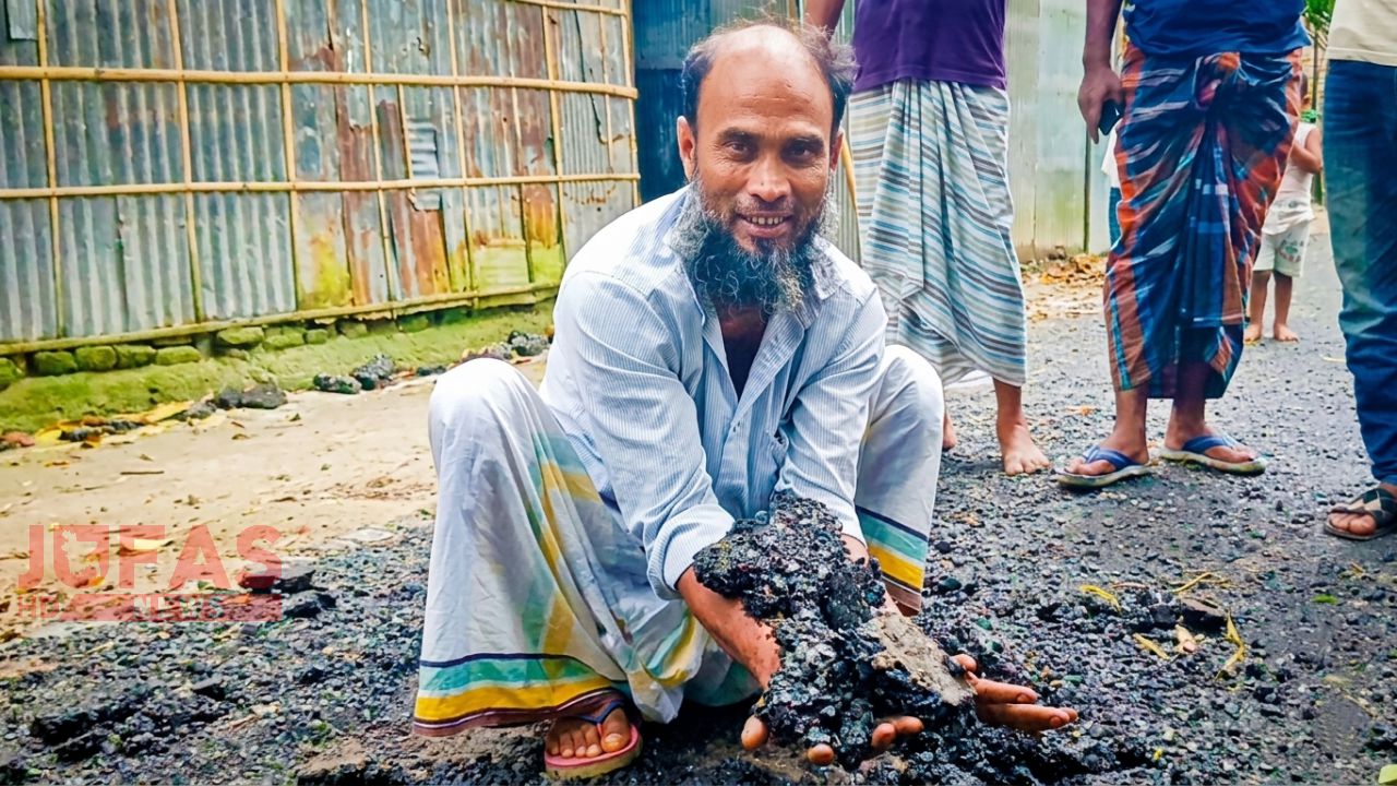 নীলফামারীর কিশোরগঞ্জে ৪৫ লাখ টাকায় রাস্তা কার্পেটিং, উঠে যাচ্ছে সাত দিনে