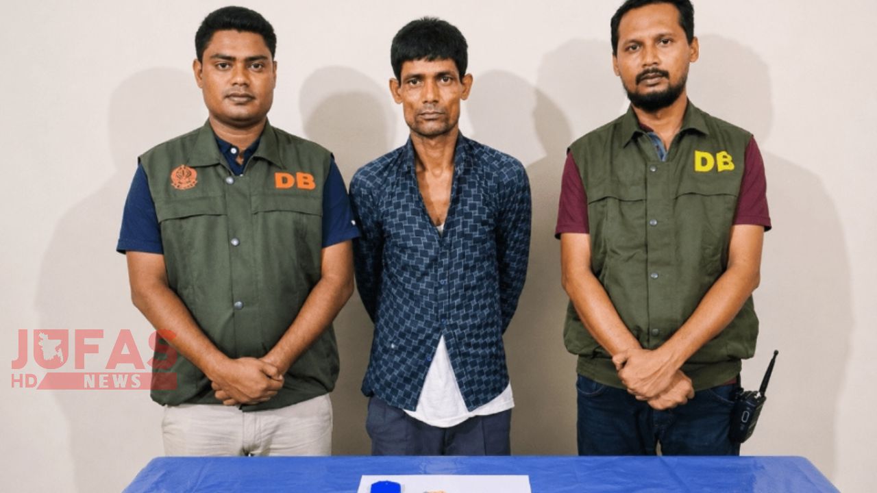 বালিয়াডাঙ্গীতে ৩২ মামলার আসামি ও চিহ্নিত মাদক ব্যবসায়ী মোজাম গ্রেপ্তার