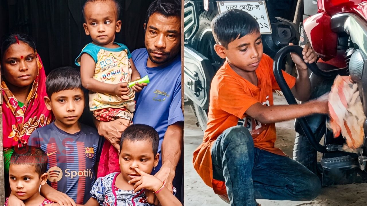 উলিপুরে ৮ বছরের শিশুর কাঁধে ছয়জনের পরিবারের বোঝা