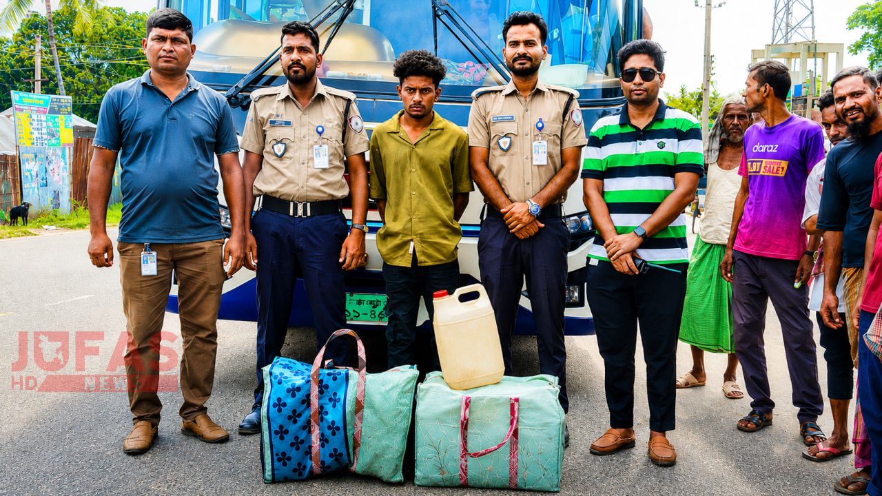 সৈয়দপুরে মিনিবাসে চোরাই মদের চালান জব্দ: আইনশৃঙ্খলা বাহিনীর অভিযানে গ্রেপ্তার ৩
