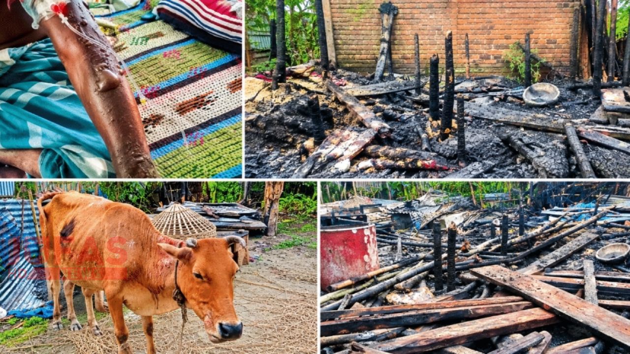 বালিয়াডাঙ্গীতে আগুনে পুড়ল ঘর, ৫ ছাগল দগ্ধ মালিক